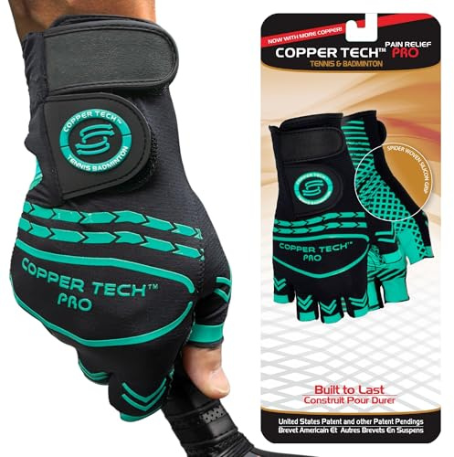 Copper Tech Pro Pickleball Gloves for Men & Women | Advanced Joint Support with Copper Compression |AAA Synthetic Leather Tennis, Badminton, & Racquetball