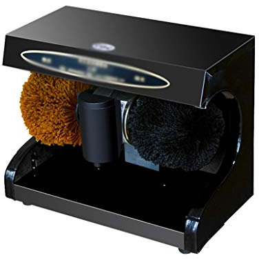 QHYXT Cireuse à Chaussures électrique, cireuse à Induction Automatique en Acier Inoxydable pour dépoussiérage et polioe pour dépoussiérage et Polissage, Petite cireuse à Chaussures (Noir)