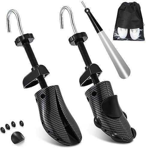 eachway Arboles para zapatos, longitud y ancho ajustables para hombres y mujeres (S (para mujeres 5.5-10) negro)