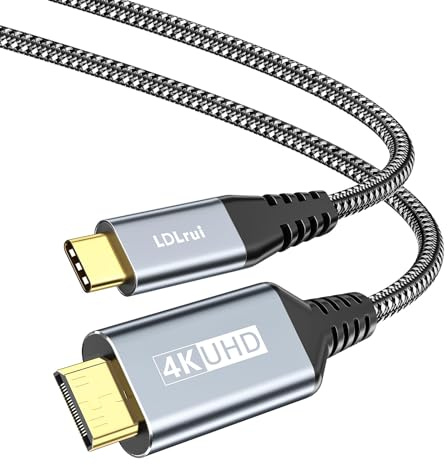LDLrui USB C to Mini HDMI Cable 1.5m, 4K@60Hz Type C to Mini HDMI Cord for Laptop,MacBook,iPad Pro,iPhone 15 Series,Galaxy S Series,Switch,Xbox,Ps5,Steam Deck to Portable Monitor