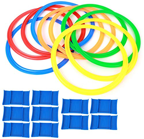 POENVFPO Speed Agility Training Rings Set, 10 Pcs Exercise Speed Ring Circle Jumping Hoops Tool for Children Outdoor Sport (29cm/11.4in Dia)
