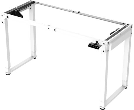 pro.tec Höhenverstellbares Tischgestell Kirkkonummi Untergestell für Schreibtische aus Stahl 2 Motoren mit 2 Speicher-Steuerung elektrisch 135x55cm Weiß