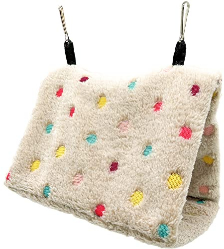 PEZEEU Amaca Uccelli Pet Nido Inverno Caldo Appeso Grotta Gabbia Peluche Happy Hut Letto Tenda Giocattolo per Pappagalli Cuccia da Appendere per Gabbia（S）