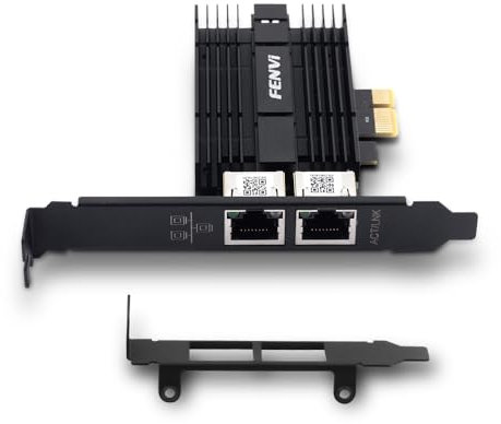 FENVi 2.5GB Network Card with Intel I226 Chip, Dual Port PCIE to RJ45 Gigabit Ethernet Adapter 2500/1000/100Mbps for Desktop Gaming Office NIC Card RJ45 LAN Port Controller