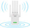 WLAN Verstärker, WiFi Repeater mit 6 Antennen, 5.000 m² Abdeckung & 50 Geräte, LAN-Anschluss, Access-Point-Modus, Weiß