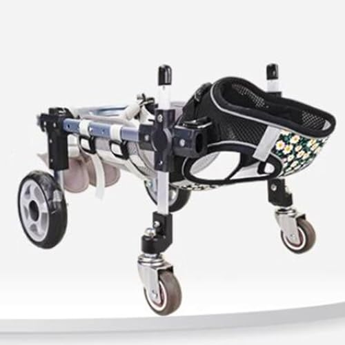 Sedia a rotelle per cani, supporto completo per cani disabili, carrello a 4 ruote per passeggiate ed esercizi di assistenza