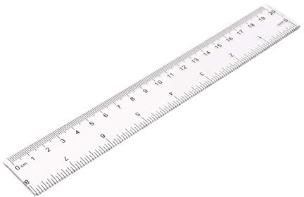 1 regla de plástico transparente de 20 cm, herramienta de medición simple y recta para estudiantes, escuela, oficina, dibujo, suministros de papelería