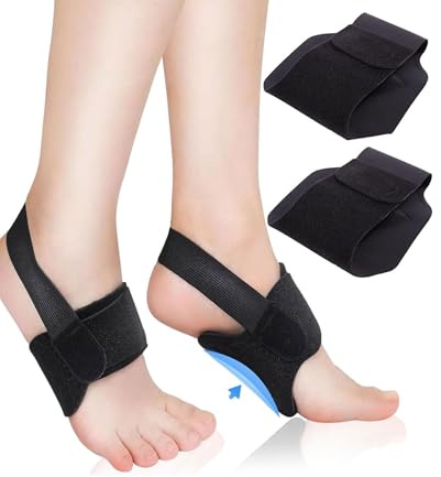 QYLNEX 1 Paire Bandages de Voûte Plantaire pour Fasciite,Soutien de Voûte Plantaire Réglable avec Silicone Intégré,pour Pieds Plats,Voûtes Plantaires Hautes,Fasciite Plantaires,Hommes Femmes,Noir