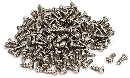 sourcing map 3mm x 8mm Phillips Unidad completamente rosca tornillos autorroscantes de cabeza plana 100PCS