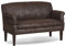 CAVADORE 2-Sitzer Sofa Malm mit Federkern für Küche, Esszimmer oder Wohnküche / Küchensofa, Essbank im rustikalen Design mit Armteilfunktion / Antiklederoptik Dunkelbraun / 152 x 97 x 78, Cchocco