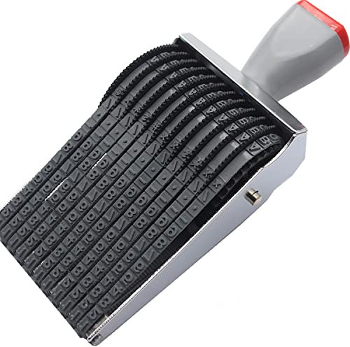 zeng Rolling Wheel Stamp 4.5 mm 11 Band Gummi Nummerierungsstempel,Abdruckgröße 60 x4.5 mm Grauschwarz-englische Alphabet-Multifunktions-DIY Scrapbooking-Rollen-Briefpapier