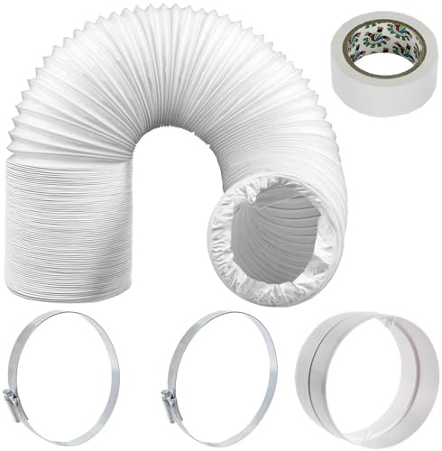 SPARES2GO Air Con Flexible Hose Pipe Vent AC Extension Kit for Portable Air Conditioners (6m x 5 / 125mm)