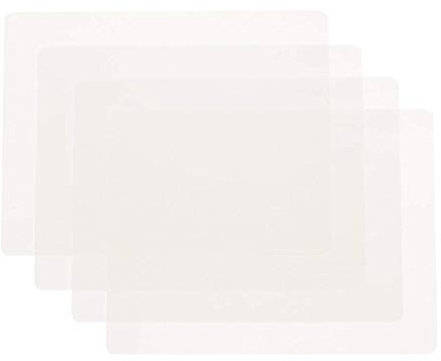 HomeDo Waterproof Silicone Placemats, Non-stick Baking Mat, Non-slip Dining Table Mat for Kids/Baby/Children, Heat Resistant Insulation Countertop Protector Pads (Clear, 40x30cm-4Pack)