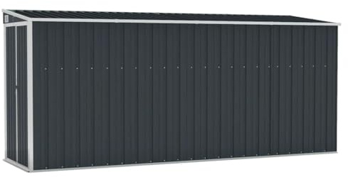 vidaXL Capanno da Giardino a Parete Antracite 118x382x178 cm Acciaio