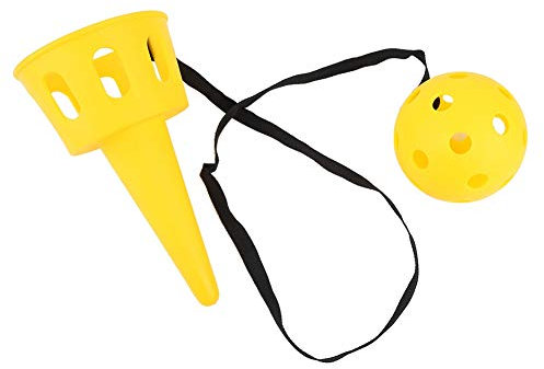 OUKENS Catch Game Ball, Throw and Catch, Fun Ball and Cup, Soft Ball Kendama für Anfänger, Grobmotorik, Spielzeug, Übungskoordinationsfähigkeit für Kinder(gelb)