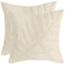 Tosleo 2er Set Kissenbezüge Blatt Stickerei 45 x 45 cm Blume Garten Baumwolle Dekorative Kissenhülle Zierkissenbezüge für Sofa Schlafzimmer Wohnzimmer Sofakissen Couchkissen