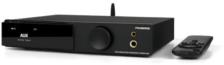 SMSL AO300 165Wx2 CS43131 DAC Kopfhörerverstärker, MA5332MS Klasse D Verstärker, USB/KOAX/OPT/BT/HDMI(ARC)/RCA 2.1 Kanal Verstärker HiFi Stereo für Lautsprecher/Subwoofer/4,4/6,35 Kopfhörer (Schwarz)