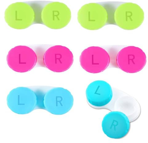Contact Lens Cases, Contact Lens Holder 6pcs, Portable Leak-Proof Contact Lens Container, Colorful Contact Lens Accessories for Daily Travel and Work (6pcs)