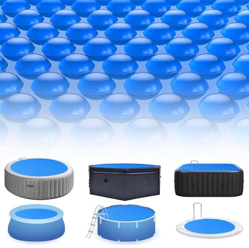 8Ft Bubble Solar Pool Cover Blanket Mat for Above Ground Round Pools, Hot Tub, Spa