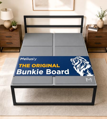 Meliusly Low Profile Bunkie Board Full Size (54x75) - Non-Slip Breathable Bed Support Board for Slatted Bed Frame, Anti-Sag Under Bed Support, Noise Minimizing Moisture Resistant Bed Board