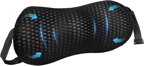 TPVUPC Cojin Lumbar, Cojin Lumbar Coche, Cojín Lumbar Silla Oficina, Correa Ajustable, Cojín Lumbar Ergonómico de Espuma viscoelástica, Alivio Dolor Espalda Baja & Mejor Postura