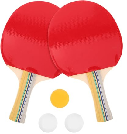 FOMIYES Raquettes de Tennis de Table en Bois à Manche Long Lot de 2 Set de Raquettes Non Peintes Antidérapantes Set D’Entraînement Intérieur pour Adultes et Loisirs Jeu de Tennis de