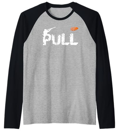 Arcilla Skeet Paloma Tiro Tire Arcilla Cazador de Aves Deportes Camiseta Manga Raglan