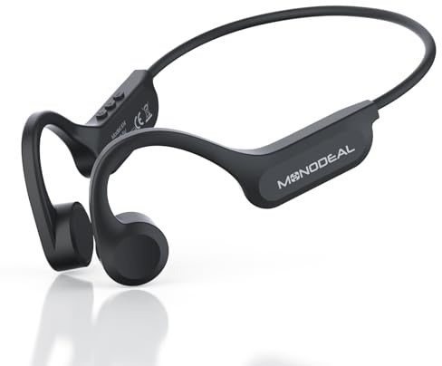 MONODEAL Cuffie Conduzione Ossea Open Ear Auricolari Conduzione Ossea Bluetooth 5.3 Auricolari Sport Impermeabili IPX6, Porta Ricarica Type-C per Corsa Fitness