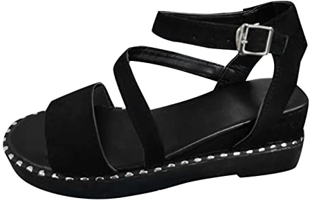 Uwdiohq Zapatos De Mujer Ocio Cuñas Sandalias Casuales Grueso Transpirable Color Naranja (Black, 40) Bio Pies Delicados Rehabilitacion Women'S Sports & Outdoor Sandals Alpargatas Yute Running
