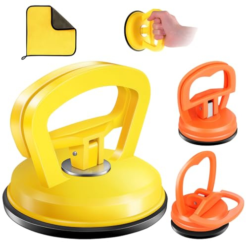Ceriselle 3er Pack Saugheber Set, Kraftvoller Saugnapf & Dellenzieher für Auto Karosserie, Professionelles Dellen Reparaturwerkzeug für Kleine Dellen und Glasbeweger
