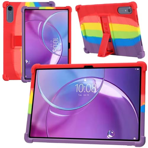 NUCNOK Fodral för Lenovo Idea Tab Pro Gen 2 (13 tum), stötsäkert skyddshölje med stativ, mjukt TPU-silikonfodral, tunt repskydd, flerfärgad