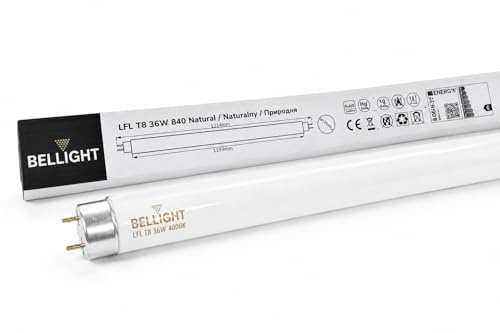 Bellight Pack 25x Tubo Fluorescente T8 36W | 4000K 840 Blanco Neutro | G13 120cm | Iluminación de Alta Potencia para Oficinas y Comercios sustituto Osram, Philips, Sylvania y otros.