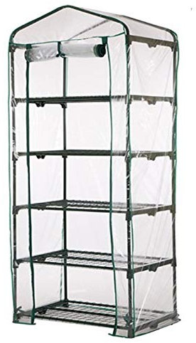 JLXJ Invernadero Jardin 5 Niveles Estante de La Planta Invernadero con Rueda, Pequeña Cubierta Transparente de Plástico, Interior Exterior Jardín Tienda de Cultivo para Flores/Tomate