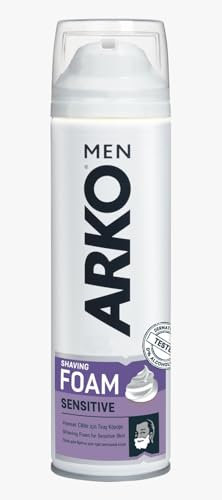 Arko Shaving Foam Sensitive for Men – 6.7 oz (200 ml) – Smooth & Comfortable Shave for Sensitive Skin