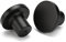 LONTAN 4 Pack Black Kitchen Knobs Black Cupboard Knobs Round Cabinet Drawer Hardware Aluminum Alloy for Wardrobes Furniture