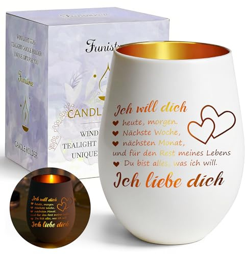 Graverad ljushållare – present till kvinnor, jul och födelsedag – adventskalender – teljushållare för flickvän och fru
