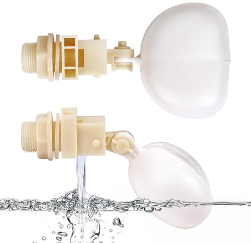 MOGOULUA 2 Stück 3/4 Ventil mit Schwimmer für Tränke Hochdruck Automatisches Füllschwimmer Ventil mit Kunststoff Schwimmer für Rindertränke Hundetränke des Wassertanks Schwimmerventile