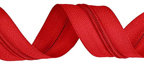 5m Endlos-Reißverschluss 3mm freie Farbwahl, Farbe:820 kirschrot