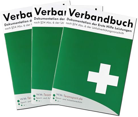 3er Pack Meldebuch/Verbandbuch DIN A5 mit abreißbaren Seiten nach § 24 Abs. 6 der Unfallverhütungsvorschrift