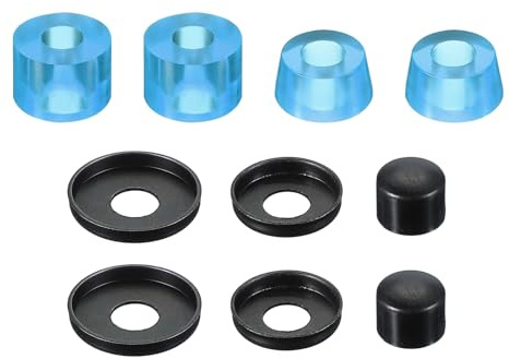 PATIKIL Skateboard Bushings, 90A PU Long-Board Truck Rebuild Kit Bushings Washers Pivot Cups for Outdoor Skateboard Parts, Transparent Blue