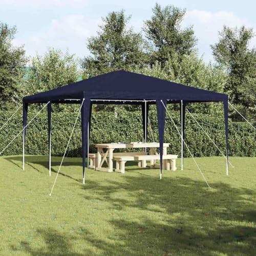 Nqyjm Trädgårdspaviljong utomhus festtält blå 400 x 400 x 266 cm polyeten och stål, paviljong tält tält för bröllop, camping, kommersiella evenemang