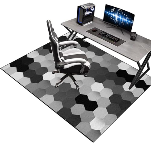 Alfombra Suelo Gaming Oficina Escritorio Gamer Alfombra Silla Oficina Gaming 150 x 180 cm Alfombrilla Protector Suelo Silla Ruedas Protector de Suelo para Silla de Oficina Alfombras de Sillas Lavable