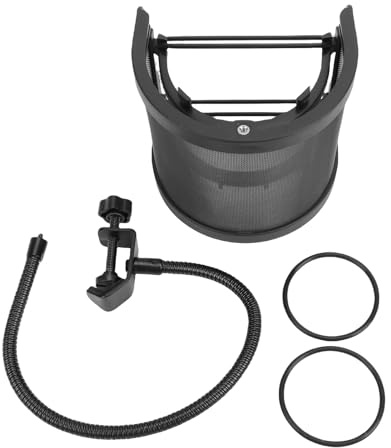 TIKATARER TIKATARER Filtro Anti-pop per Microfono a Forma di U, Parabrezza di Grandi Dimensioni con Rete di Precisione, Schermo di Protezione Professionale Dallo Sputo del Microfono per