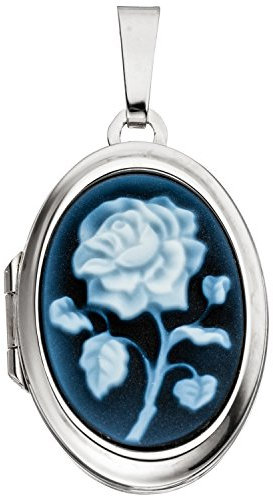 Jobo Damen-Medaillon aus 925 Sterling Silber mit Achat zum Öffnen für 2 Fotos