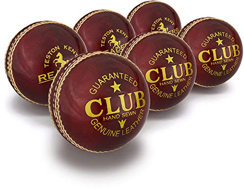 Readers Unisex Club Cricket-Bälle, 156 g, Rot, 6 Stück