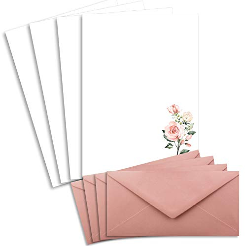 Motivpaket eukalyptus brevpapper DIN A4 inklusive Kuvert DIN C6