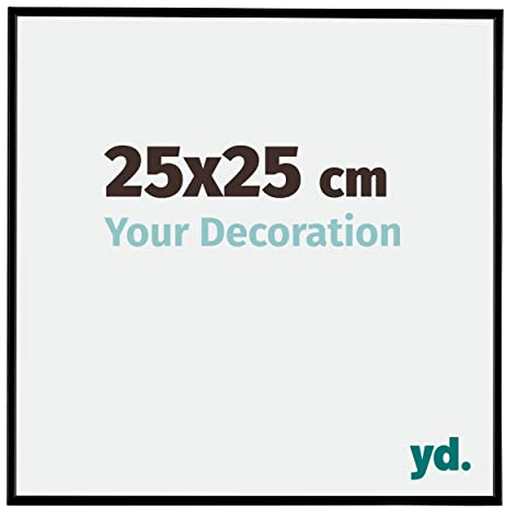 Your Decoration - Cadre photo 25x25 cm - Noir Mat - Cadre Photo en Plastique Avec Verre acrylique - Anti-Reflet - Cadre 25x25 - Evry