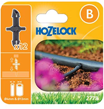 Hozelock Straight Connectors 4mm (12 pack), Black