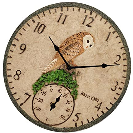 Colcolo Dekorative Wanduhr für den Außenbereich, leises Kunstharz, wasserdichte Quarzuhren mit für den Garten, die Küche, die Terrasse und den