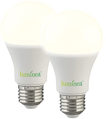Luminea Bewegungsmelder Lampe: 2er-Set LED-Lampen mit Bewegungssensor, E27, 9 W, 850 lm, warmweiß (LED-Lampe für E27-Fassung, Energieeffiziente, Birne)